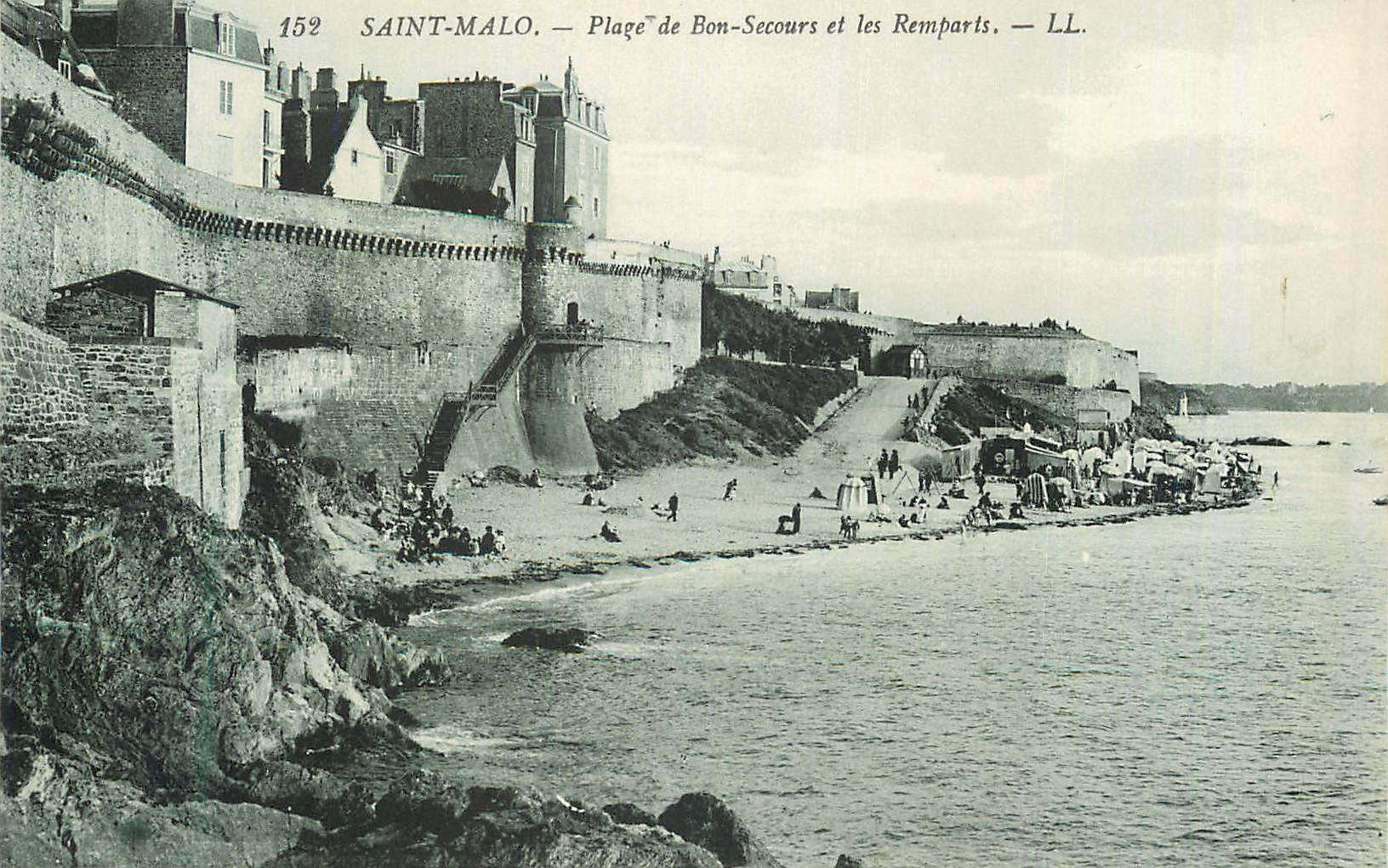 Saint-Malo — View of Bon-Secours Beach and the Walls — LL.