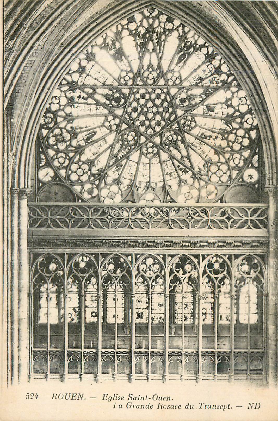 CPA Rouen Eglise Saint Ouen La Grande Rosace du Transept
