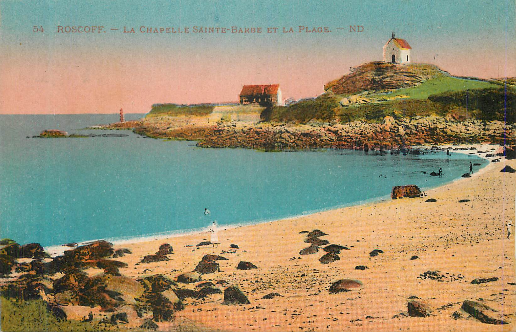 CPA Roscoff La Chapelle Sainte Barbe et la Plage
