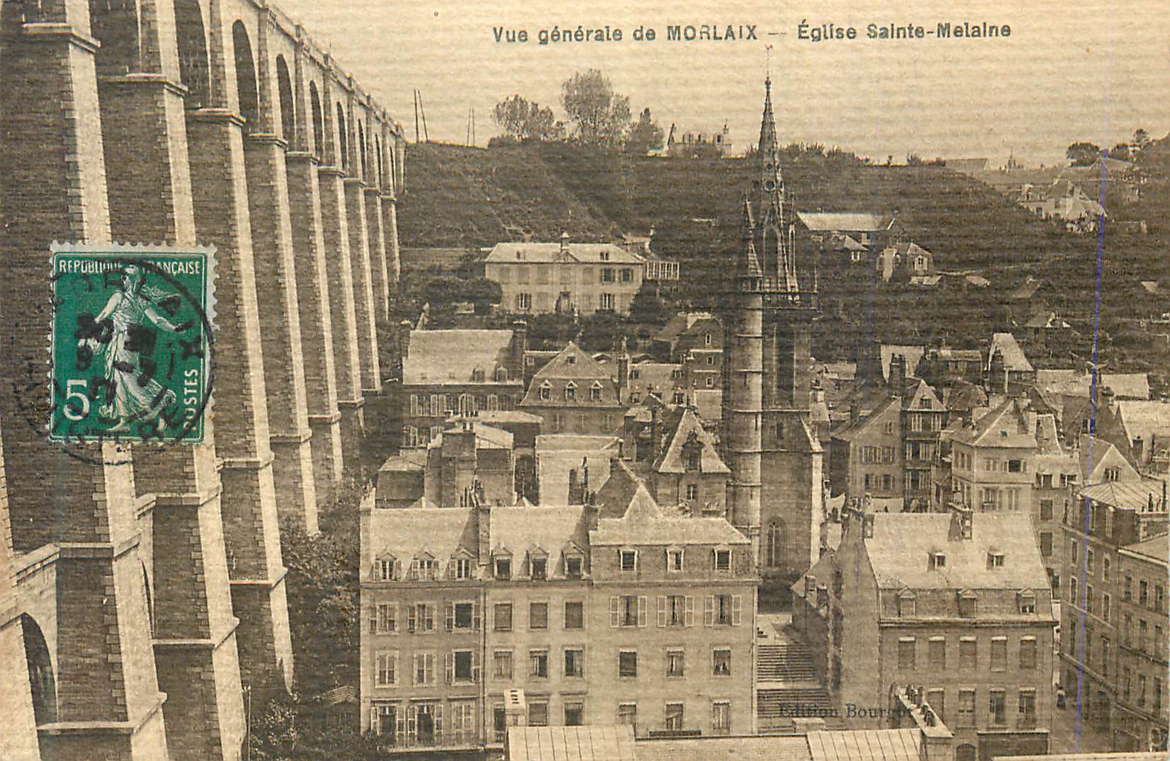 CPA Vue Generale de Morlaix Eglise Sainte Melaine