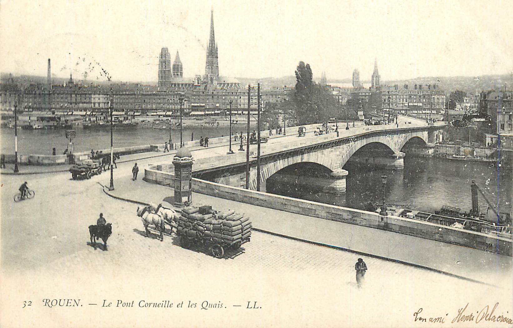 CPA Rouen Le Pont Corneille et les Quais (carte 1900)