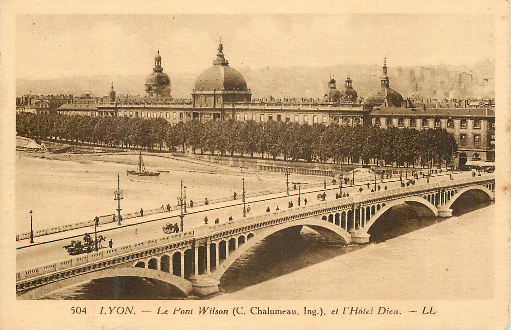 CPA Lyon Le Pont Wilson (C Chalumeau Ing) et  L'Hotel Dieu