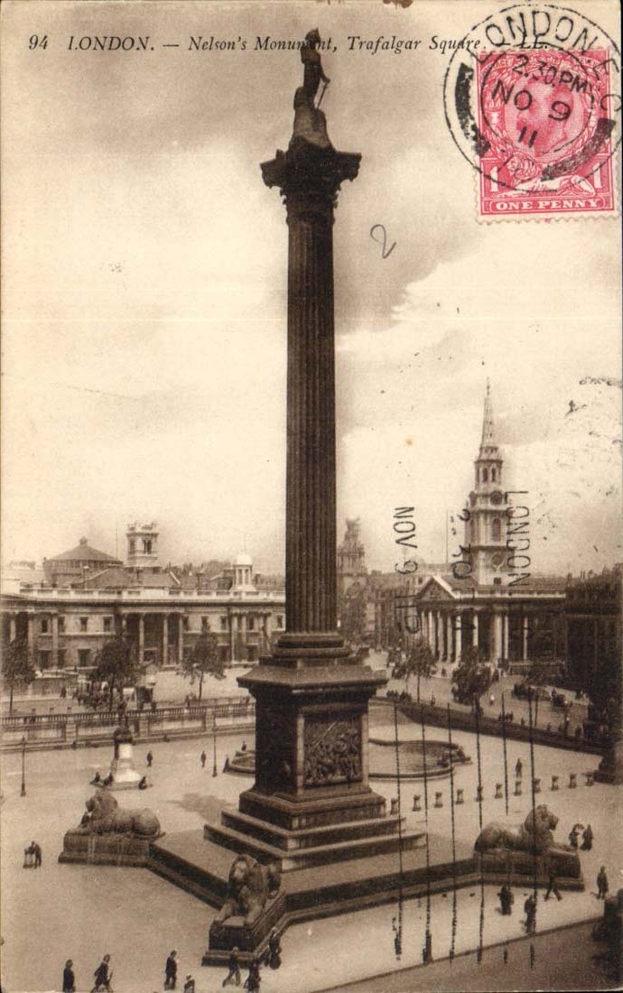 Great Britain CPA London Londres Nelson's monument Trafalgar square