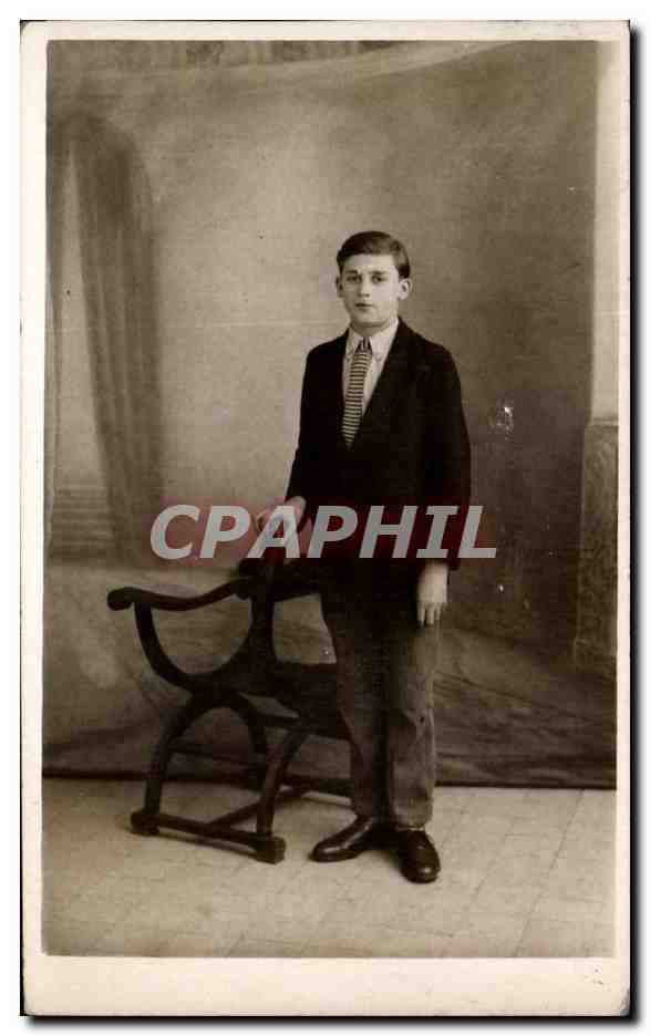 CPA Carte photo jeune homme Enfant