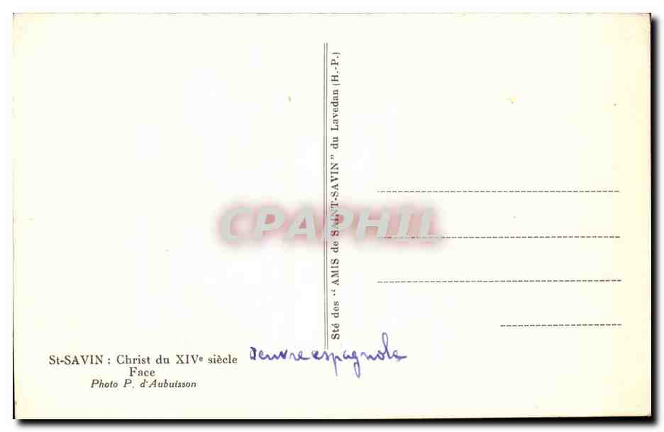 Saint SAvin CPA Christ du 14eme Face oeuvre espagnole — Back