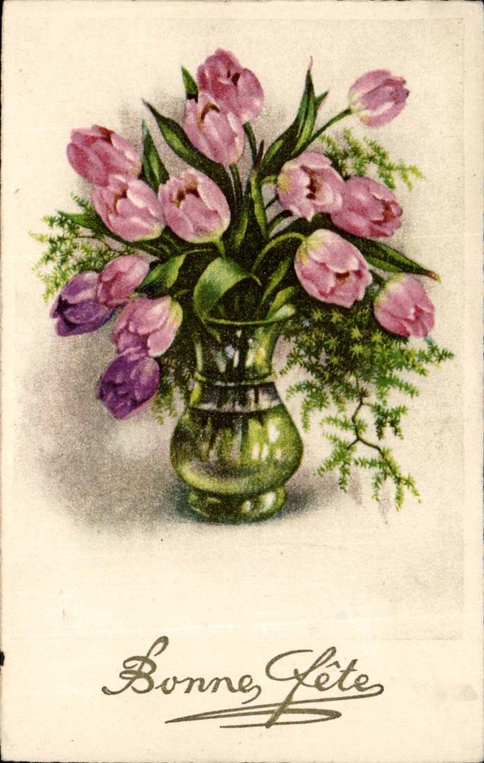 CPA Fantaisie Fleurs Bonne fete