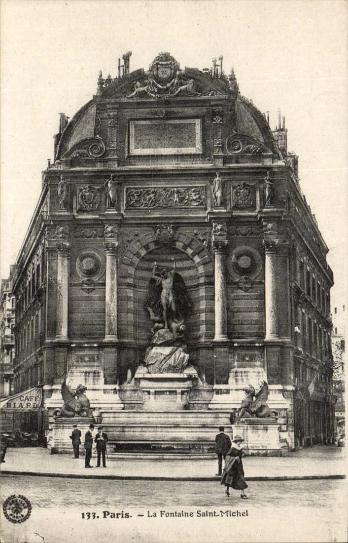 Paris CPA La fontaine Saint Michel