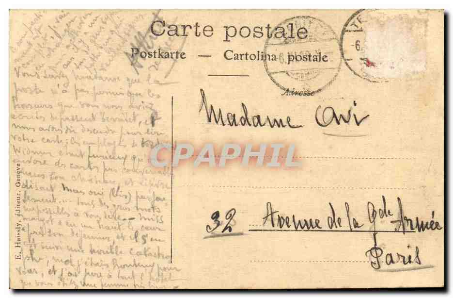 Suisse Geneve CPA Crepuscule — Rückseite