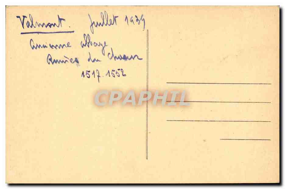 Valmont CPA Ancienne abbaye Ruines du choeur 1517 1552 — Back
