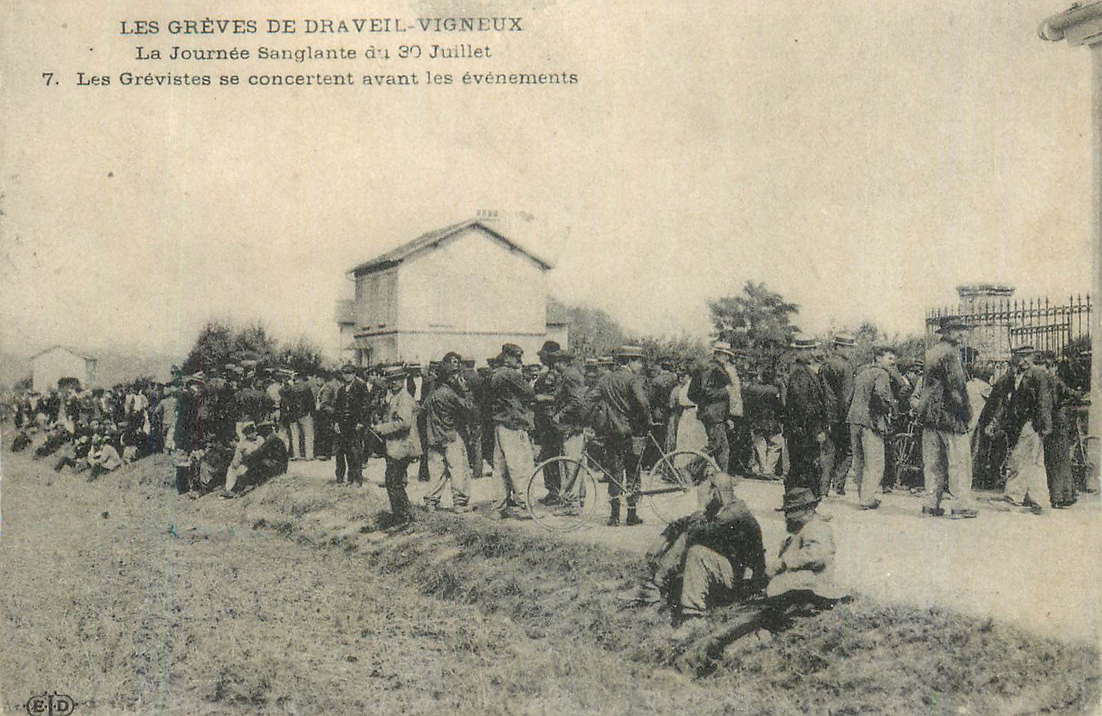 REPRO Les Greves de Draveil Vigneux La Journee Sanglante du Juillet Les Grevistes se concertent avant les evenements