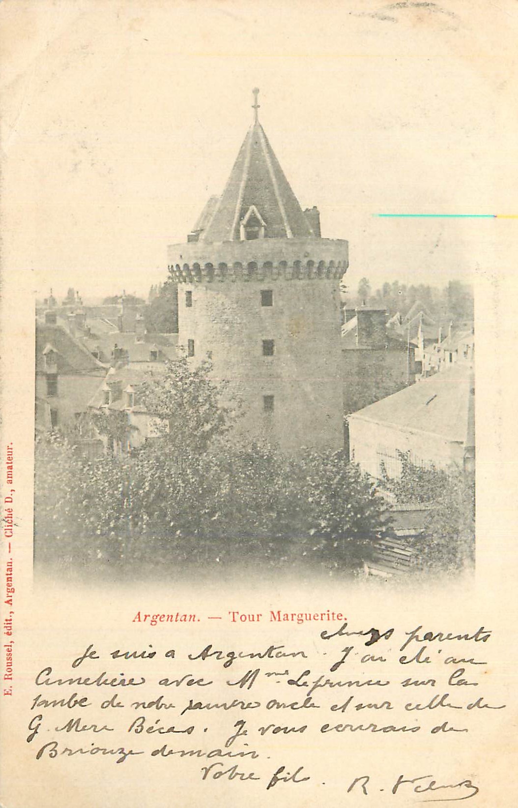 CPA Argentan Tour Marguerite (carte 1900)