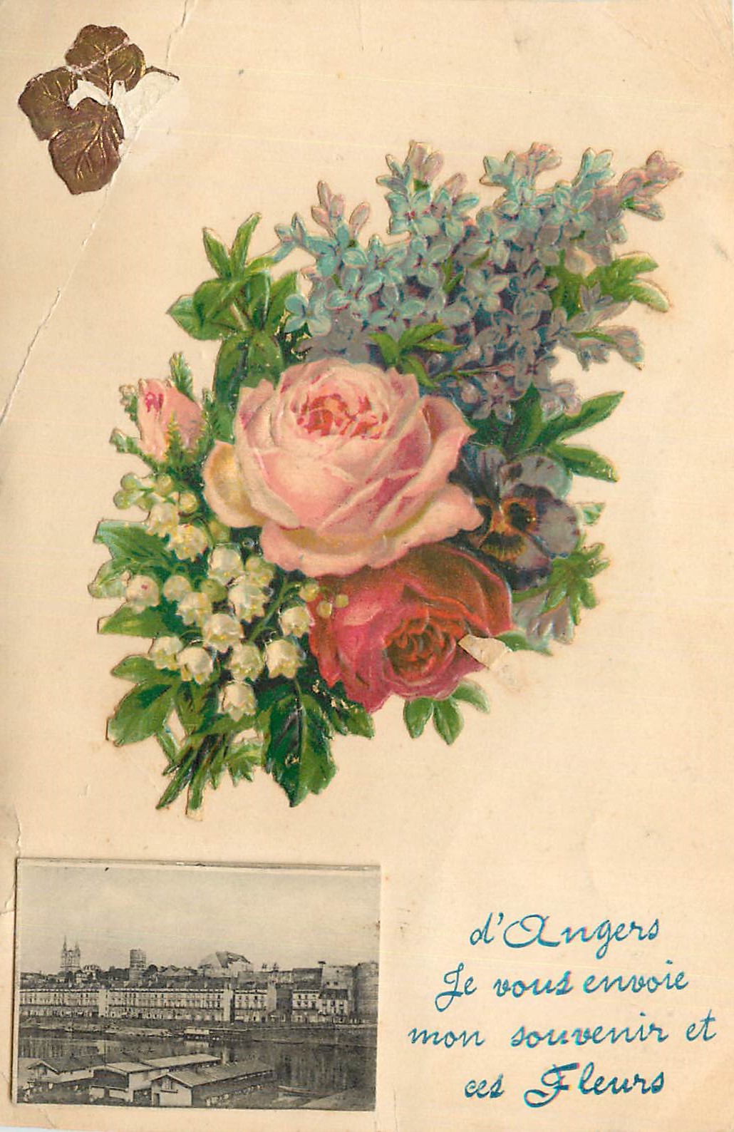 CPA d Angers le vous mon souvenir et les fleurs