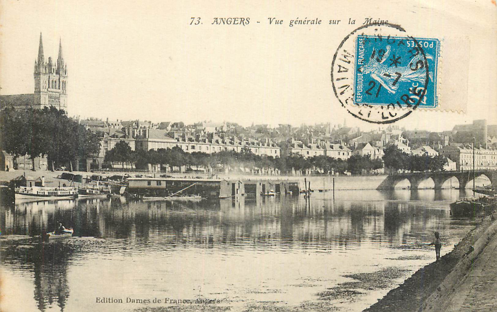 CPA Angers Vue generale sur la Maine
