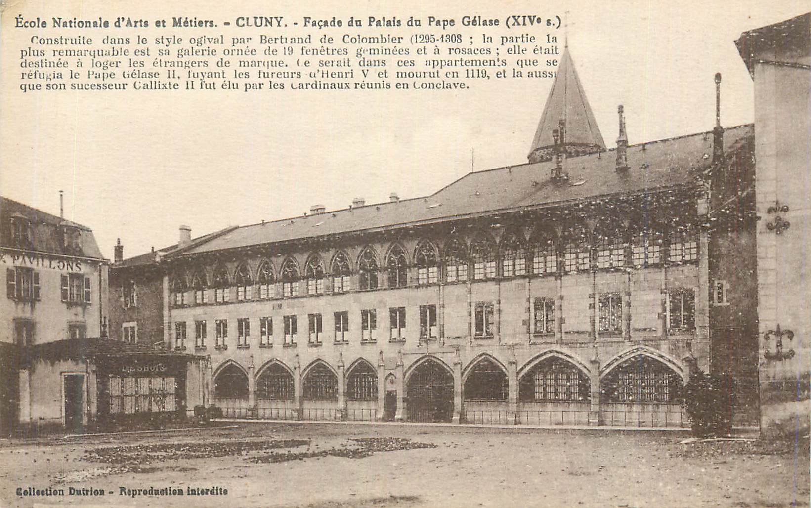 CPA Ecole National d Arts et Metiers Cluny Facade du Palais du Pope Gelase xiv s