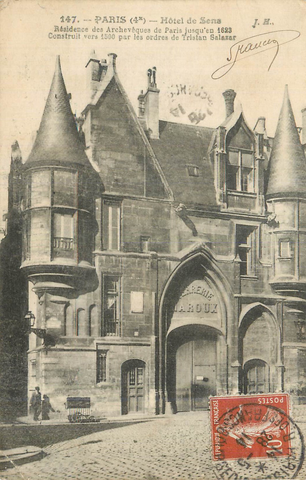 CPA Paris Hotel de Sena Residence des Archeveques de Paris jusqu en 1823 Construit vors par lea orders de Tristan Salaza