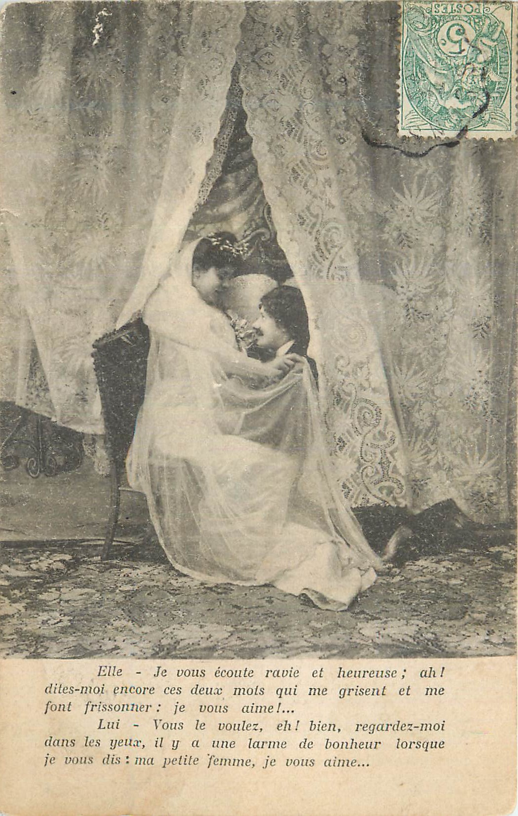 Je vous écoute ravie et heureuse — scène amoureuse — éditeur non visible
