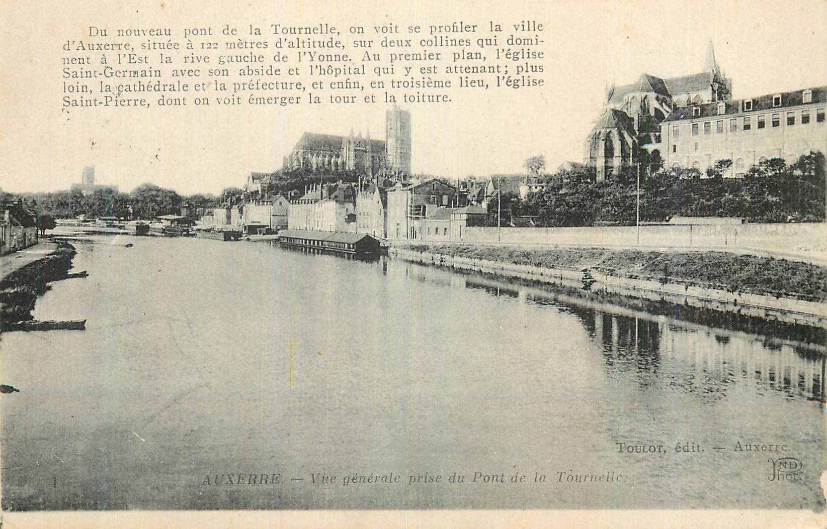 Auxerre — Allgemeiner Blick vom Pont de la Tournelle — Toulor, Verlag — Auxerre