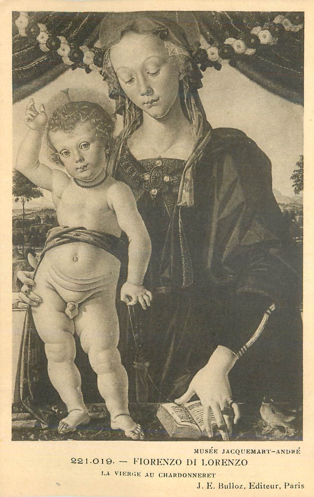 CPA Musee Jacquemart Andre Florenzo di Lorenzo La Vierre au Chardonneret
