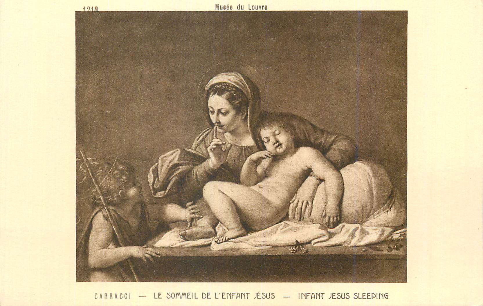 CPA Musee de Louvre Carraci Le Sommeil de L Enfant Jesus
