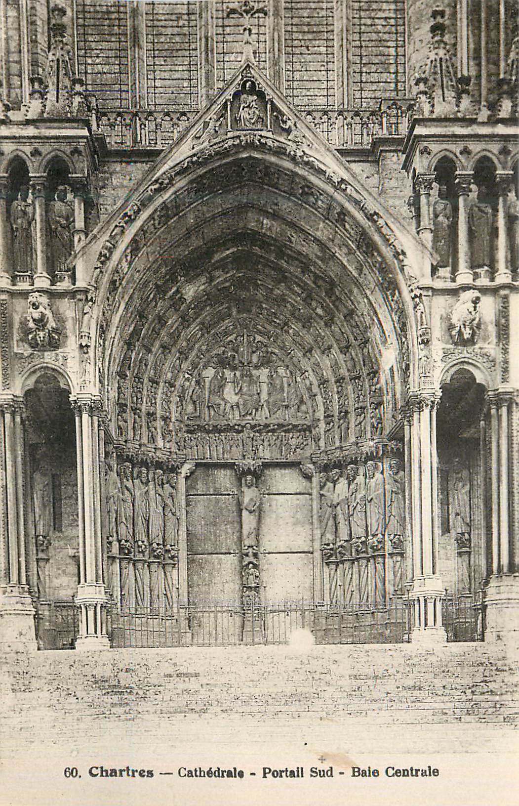 CPA Chartres Cathedrale Portail Sud Baie Cathedrale