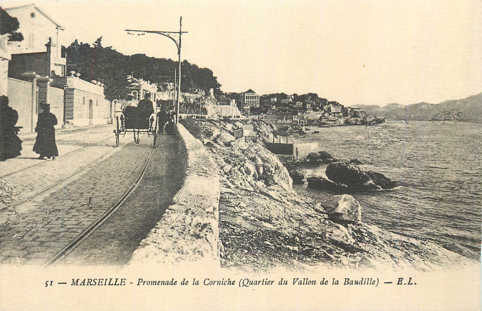 CPA Marseille Promenade de la Corniche Quartier du Vallon de la Baudille