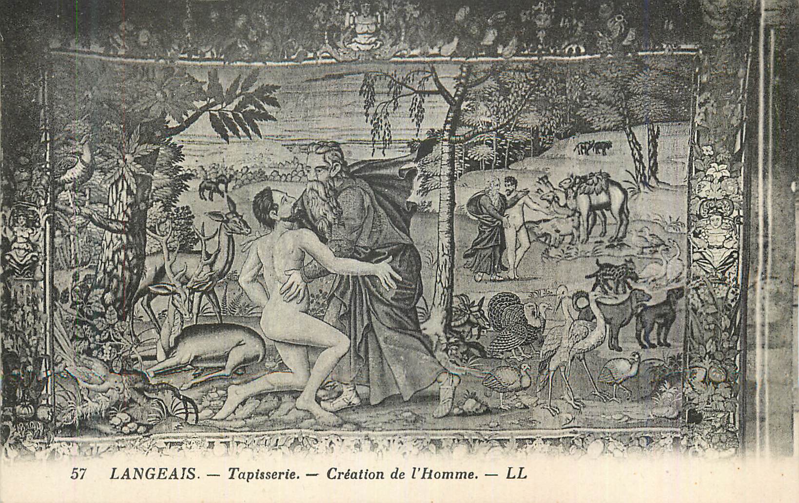 CPA Langeais Tapisserie Creation de l Homme