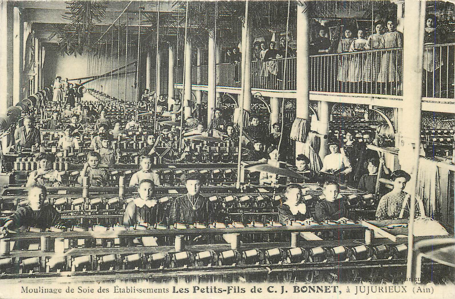 Moulinage de Soie des Établissements Les Petits-Fils de C. J. BONNET, à JUJURIEUX (Ain)