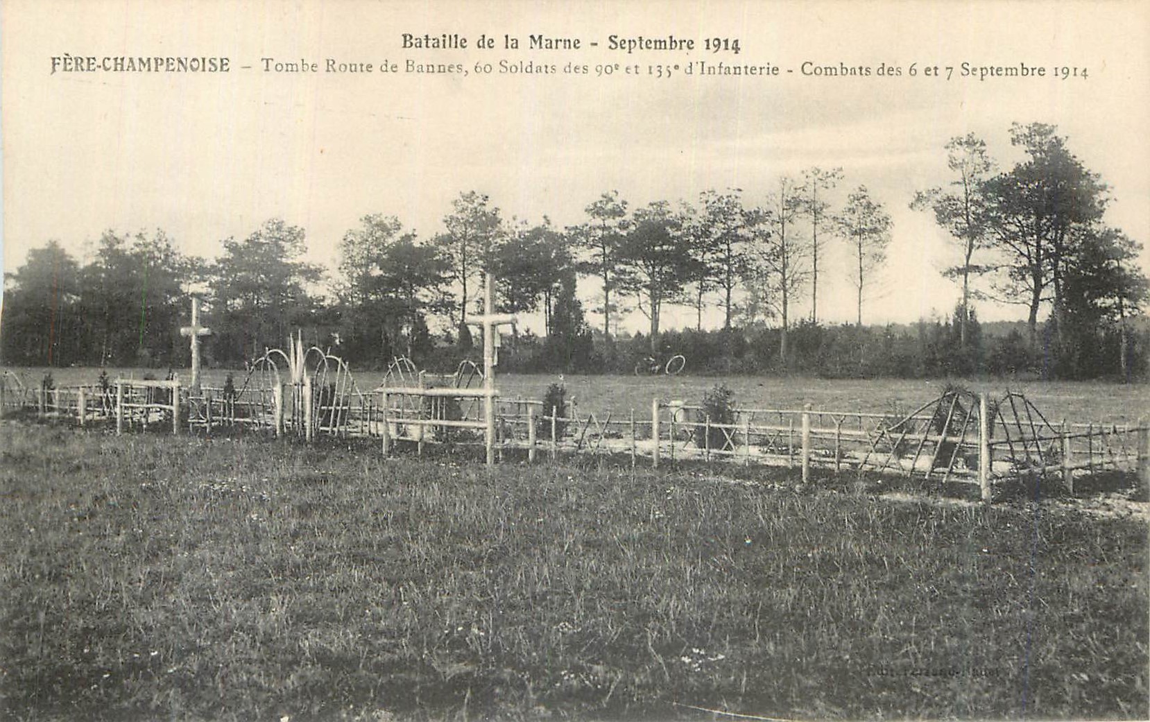 CPA Batalle de Marne Septembre 1914 Fere Champenoise Tombe Route de Bannes Soldiers des d Infanterie Combats des 6 et 7 