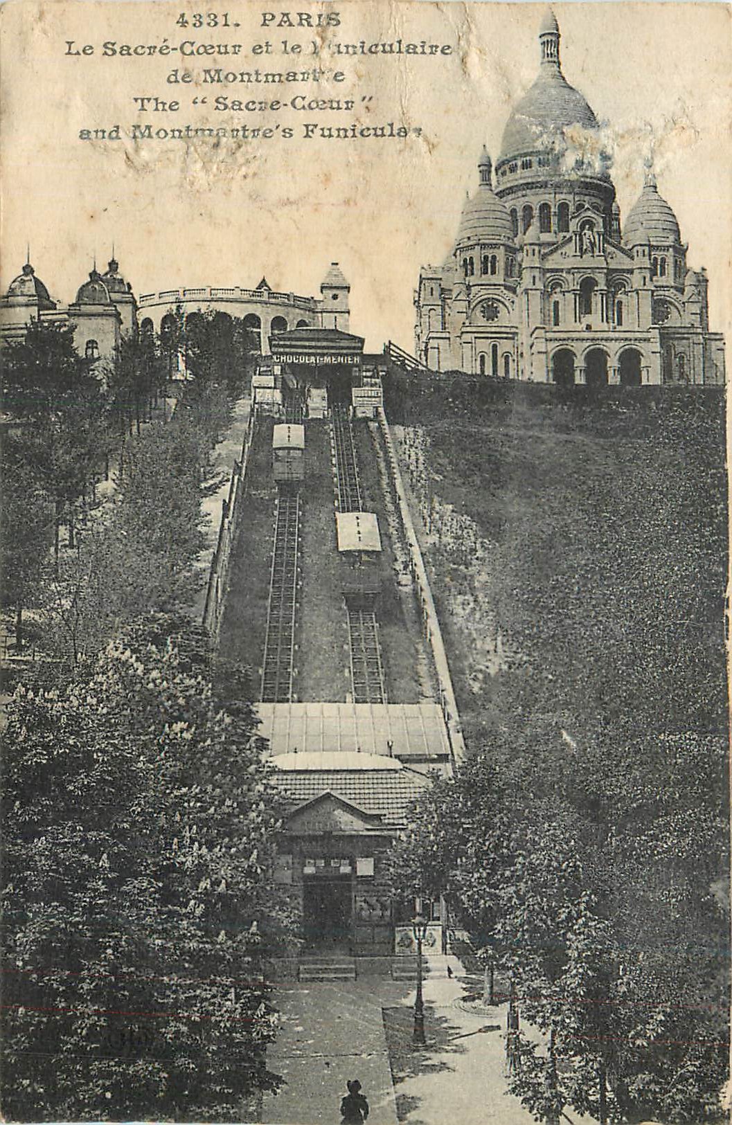 CPA Paris Le Sacre Coeur et le Funiculaire de Montmanthe