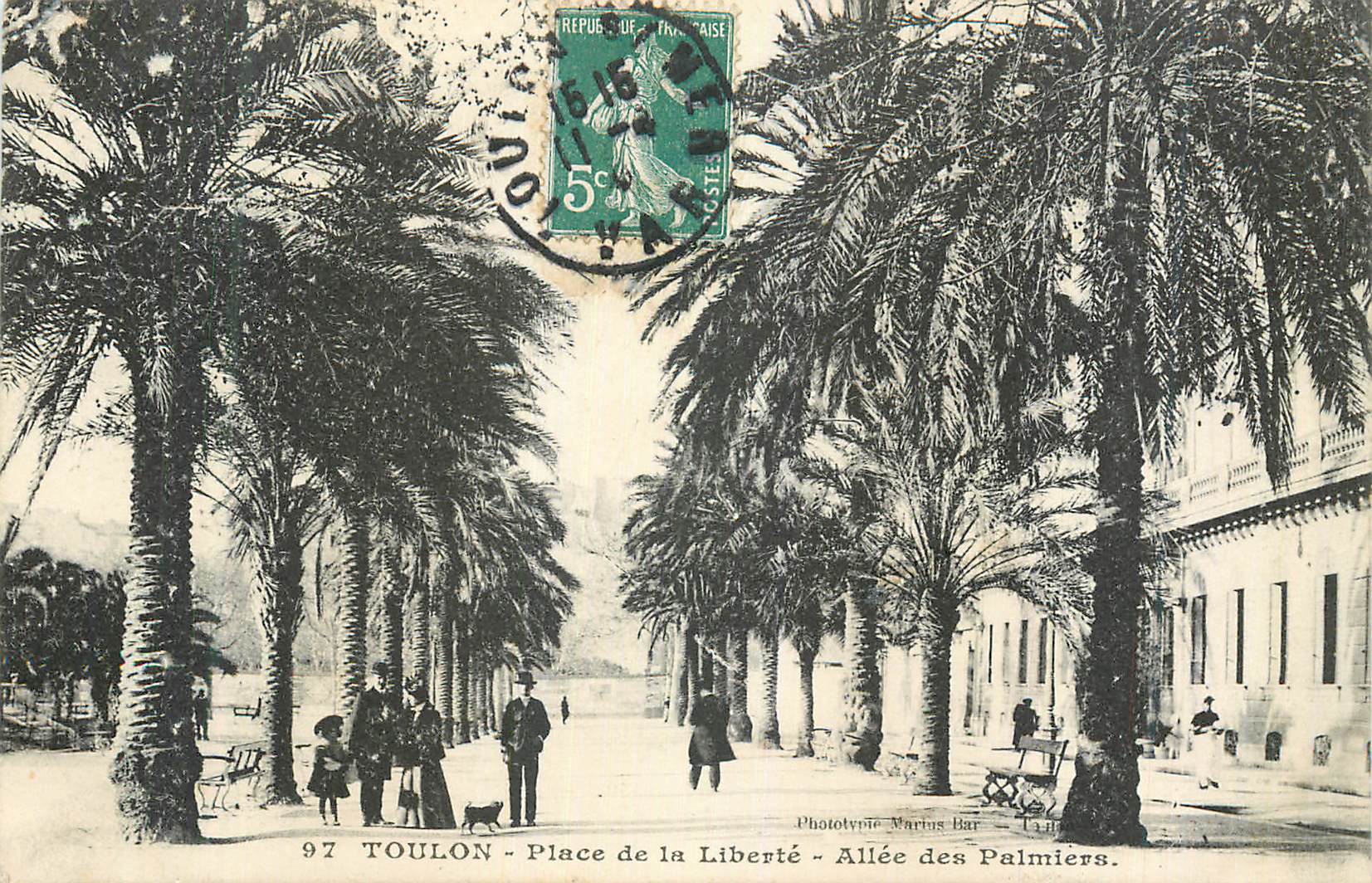 CPA Toulon Place de la Libente Allee des Palmiers
