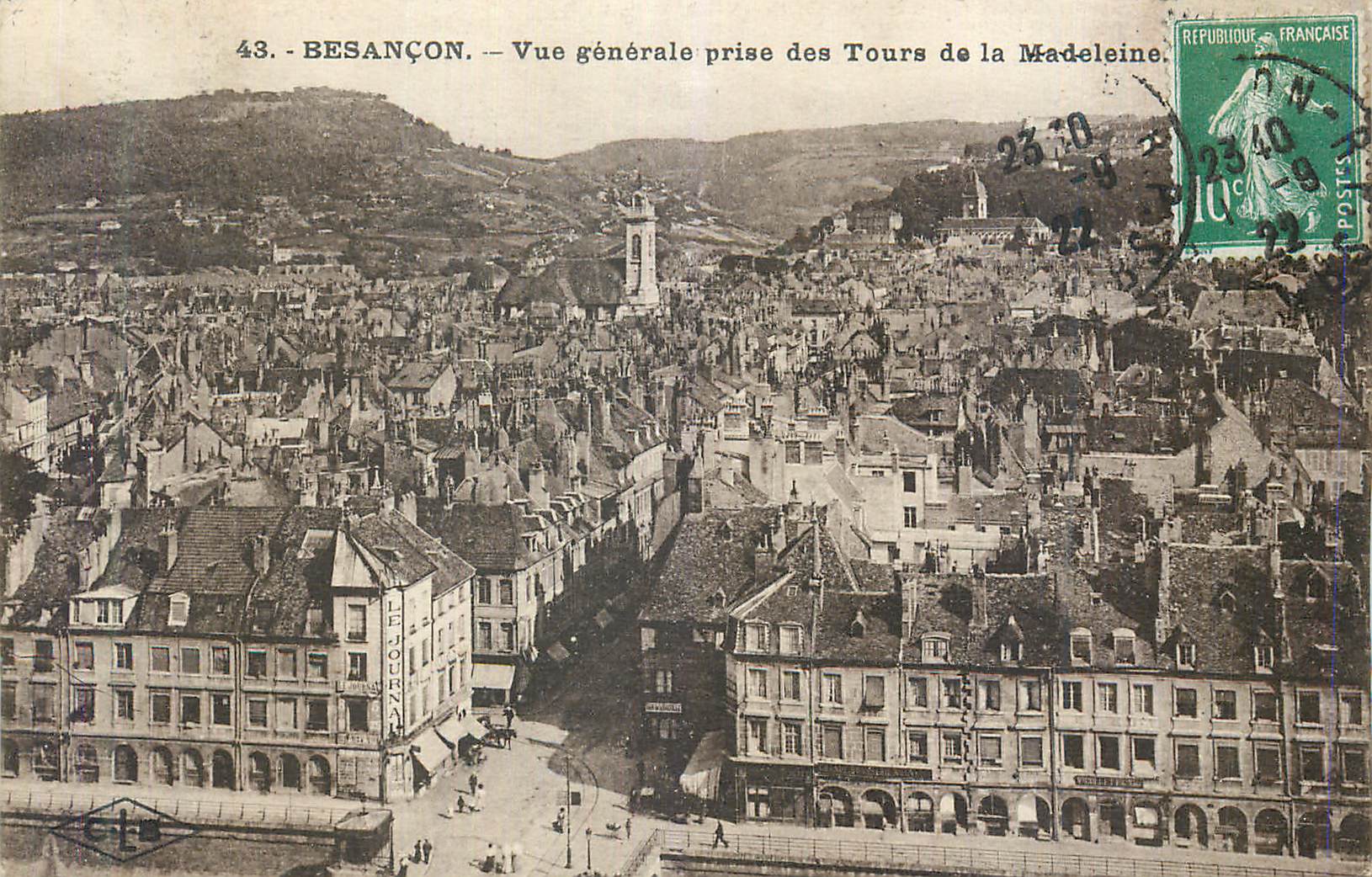 CPA Besancon Vue generale prise des Tours de la Madeleine