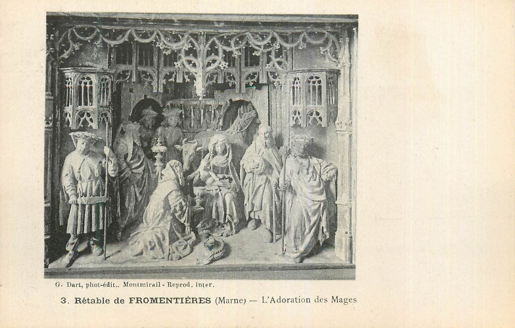 CPA Retable de Fromentieres Marne L Adoration des Mages