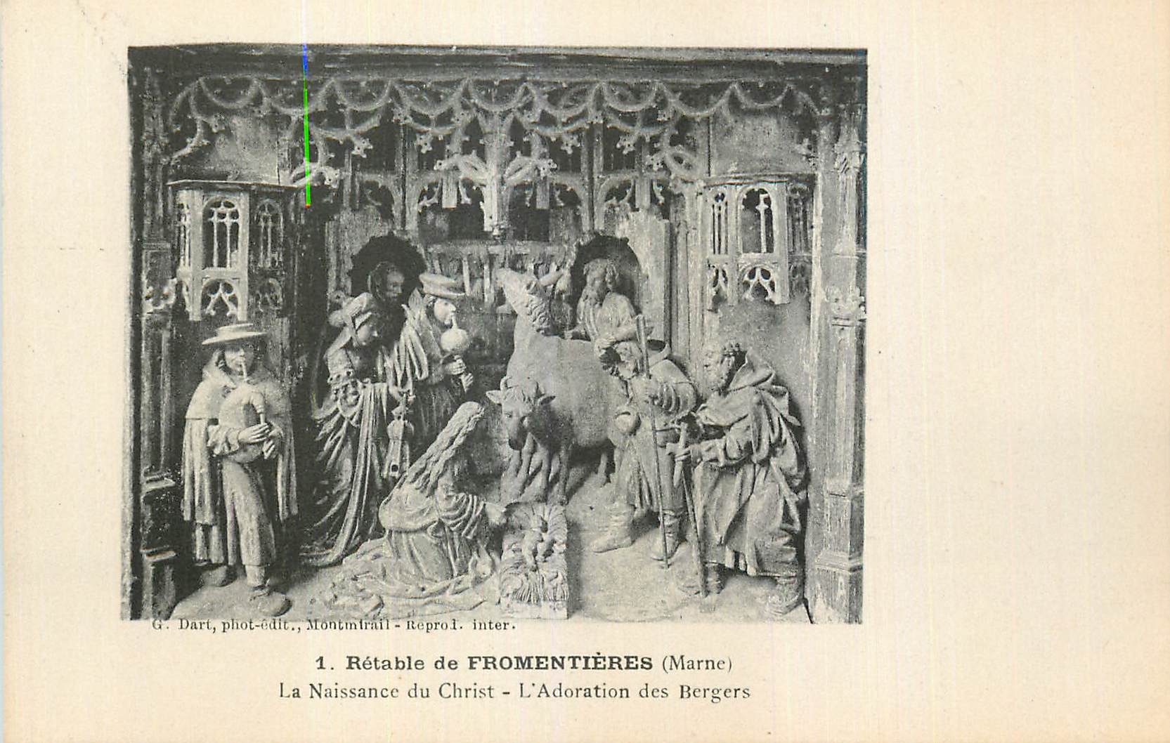 CPA Retable de Fromentieres Marne La Naissance du Christ L Adoration des Bergers