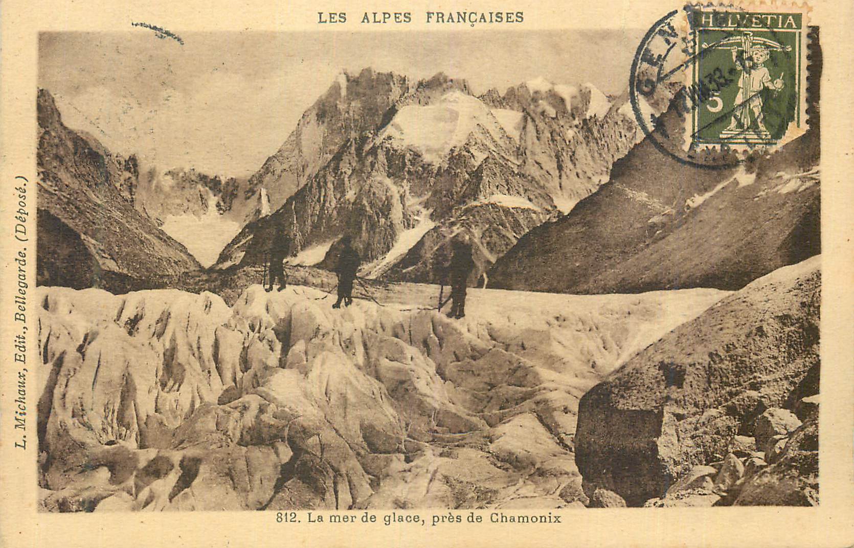 CPA Les Alpes Francaises La Mer de glace pres de Chamonix Alpinisme