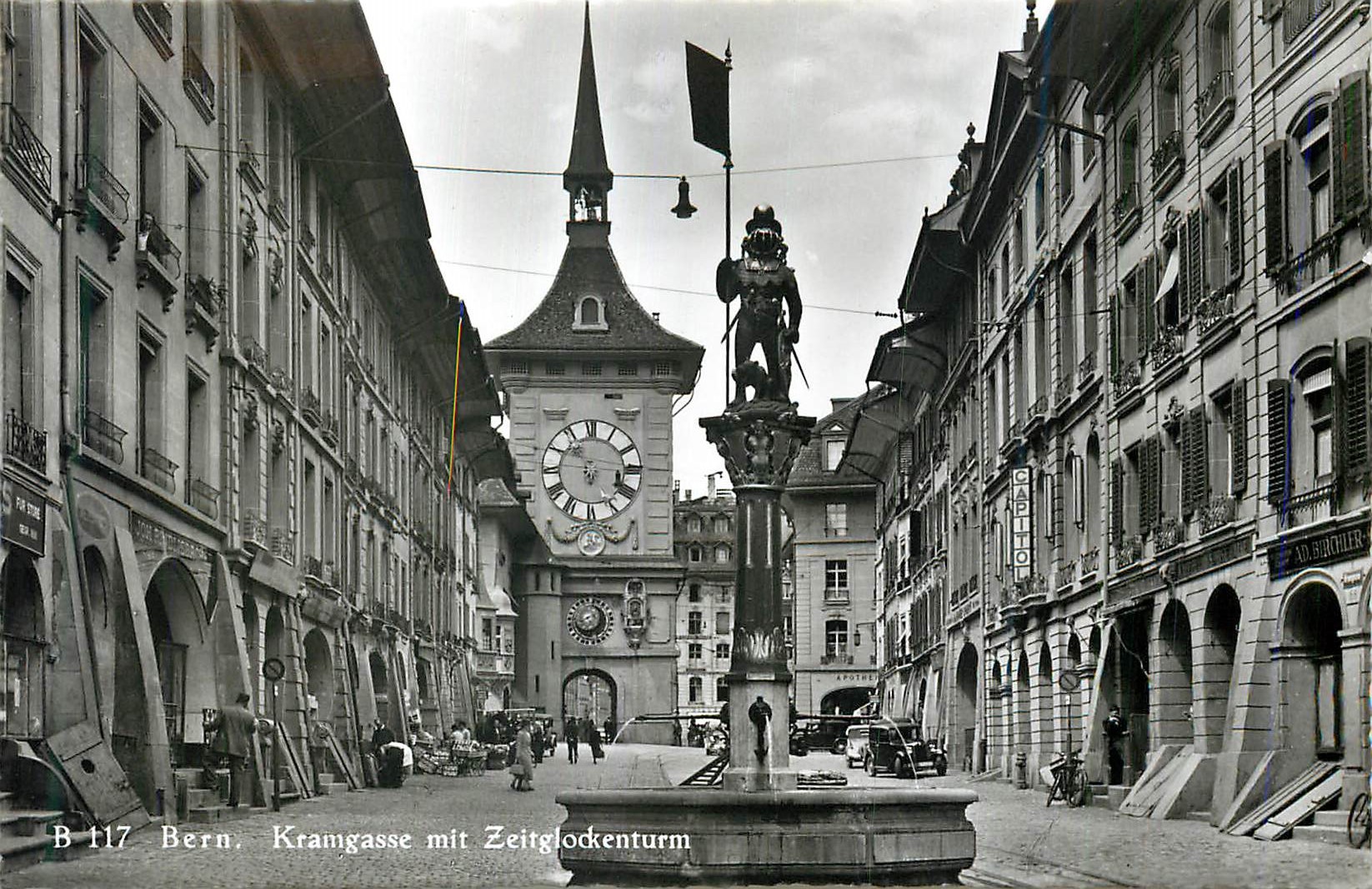 CPM Berne Kramgasse mit Zeitglockenturm Berne Grand Rue avec Tour d Horloge