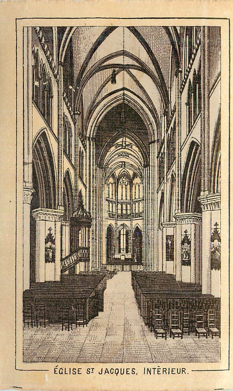 CPA Eglise St Jacques Interieur Dieppe