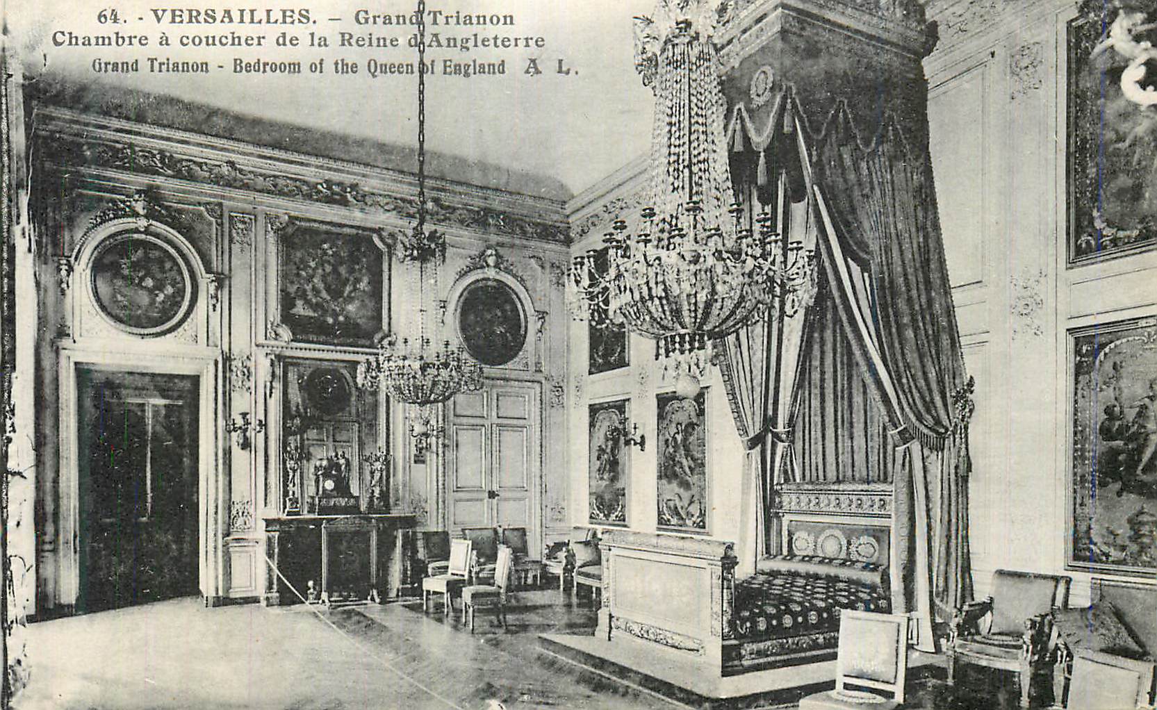 CPA Versailles Grand Trianon Chambre a coucher de la Reine d Angletere