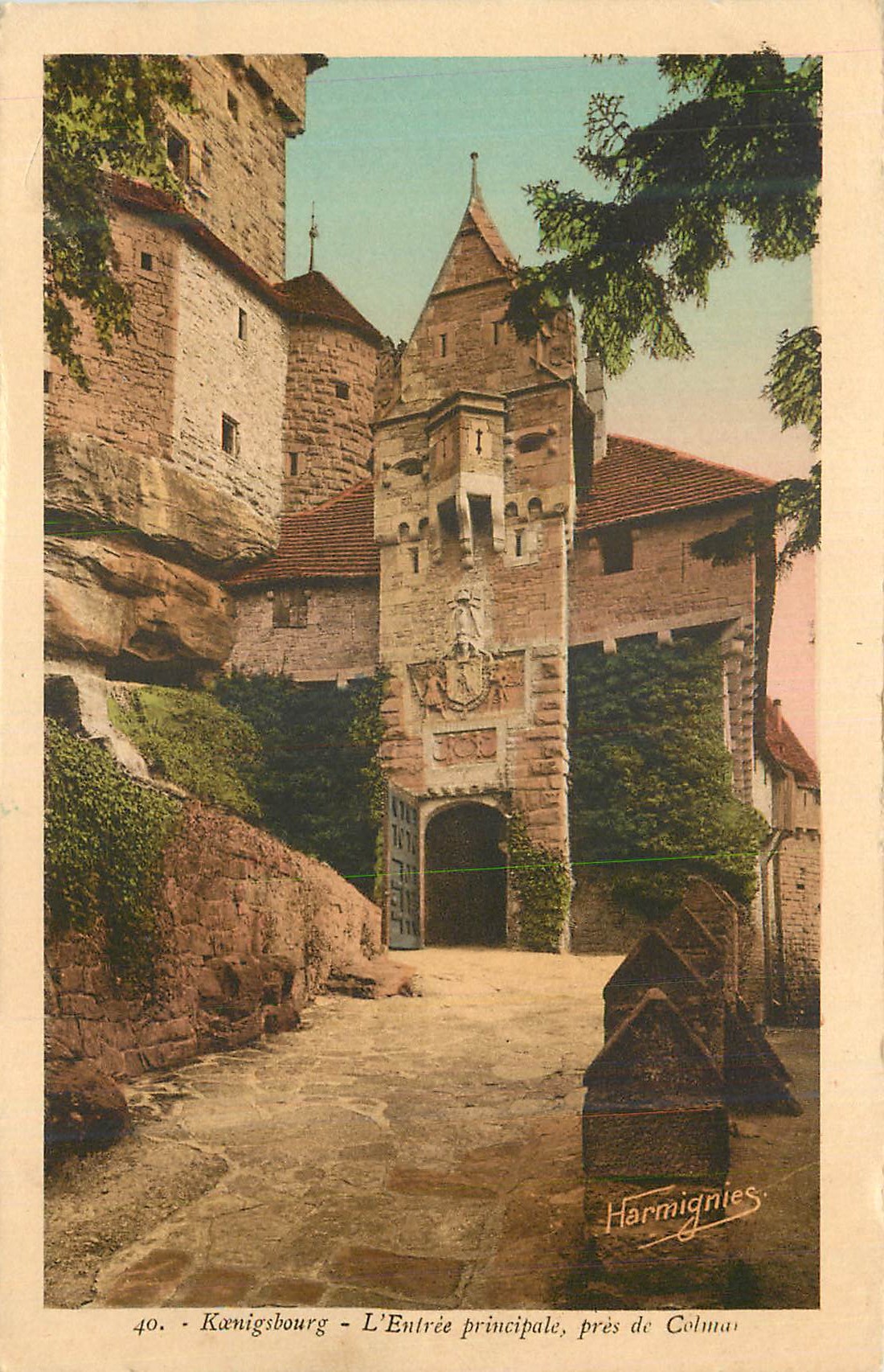 CPA Konigsbourg L Entree principale pres de Colonne