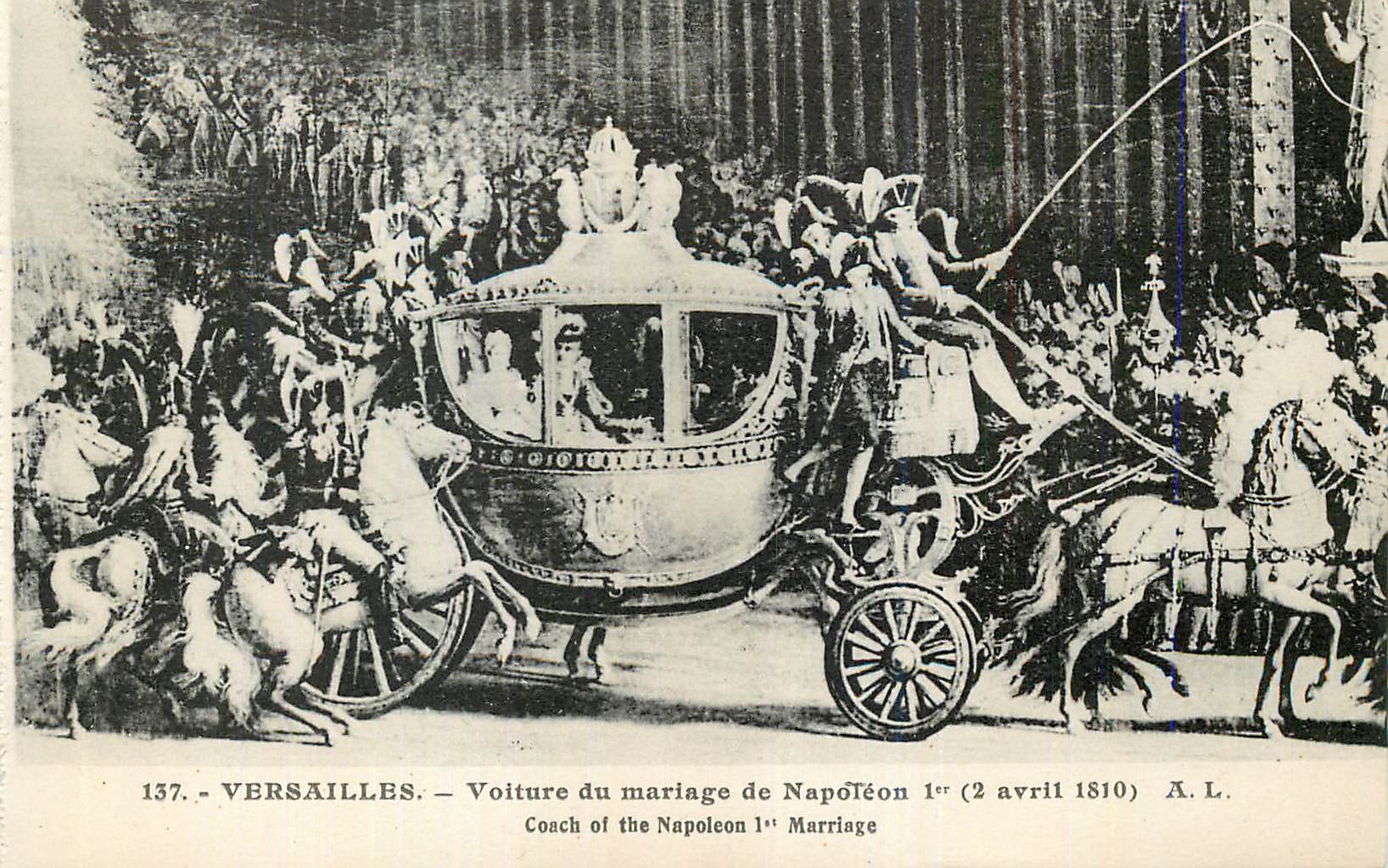 CPA Versailles Voiture du mariage de Napoleon 