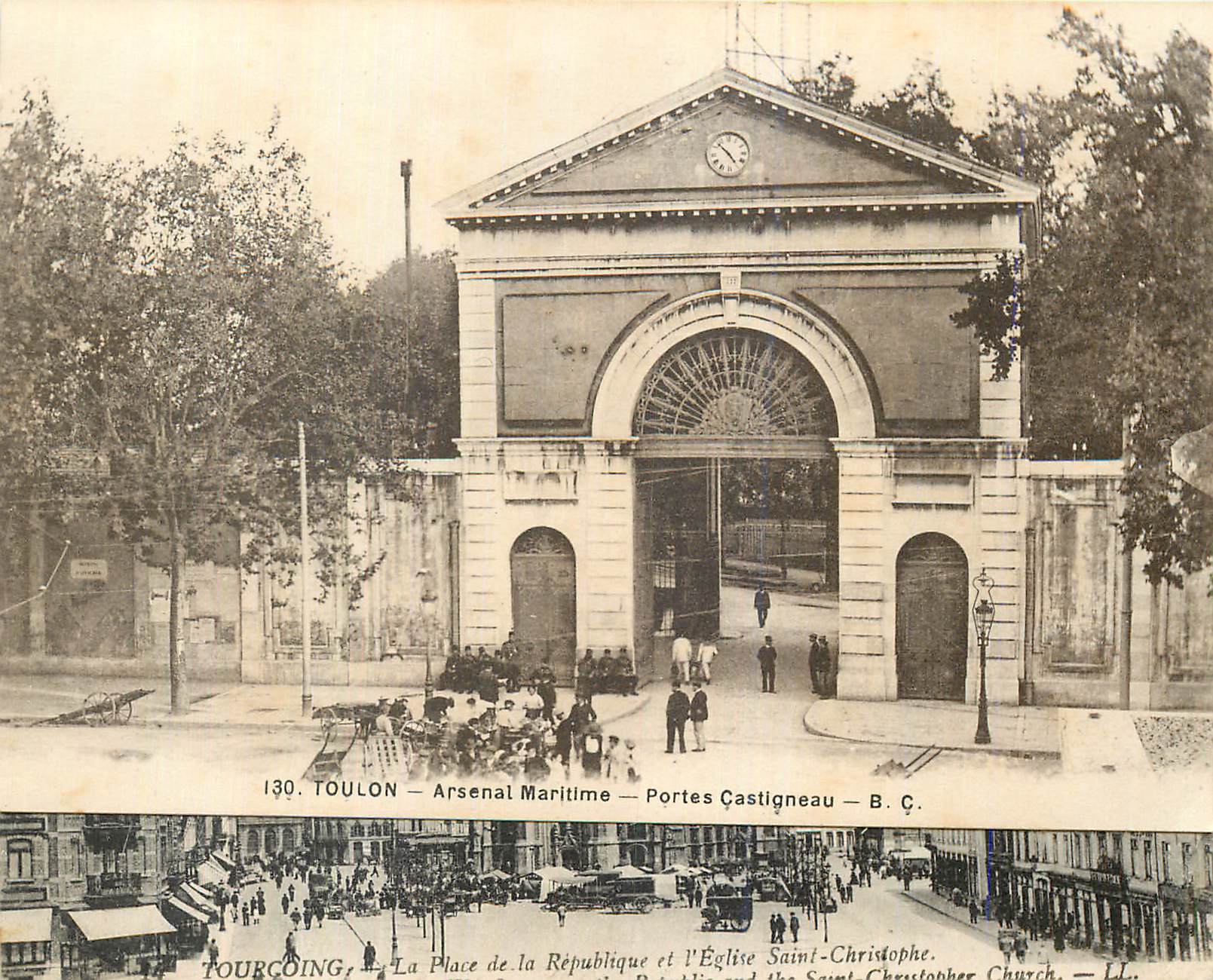 CPA Toulon Arsenal Maritime Portes Castigneau Militaria