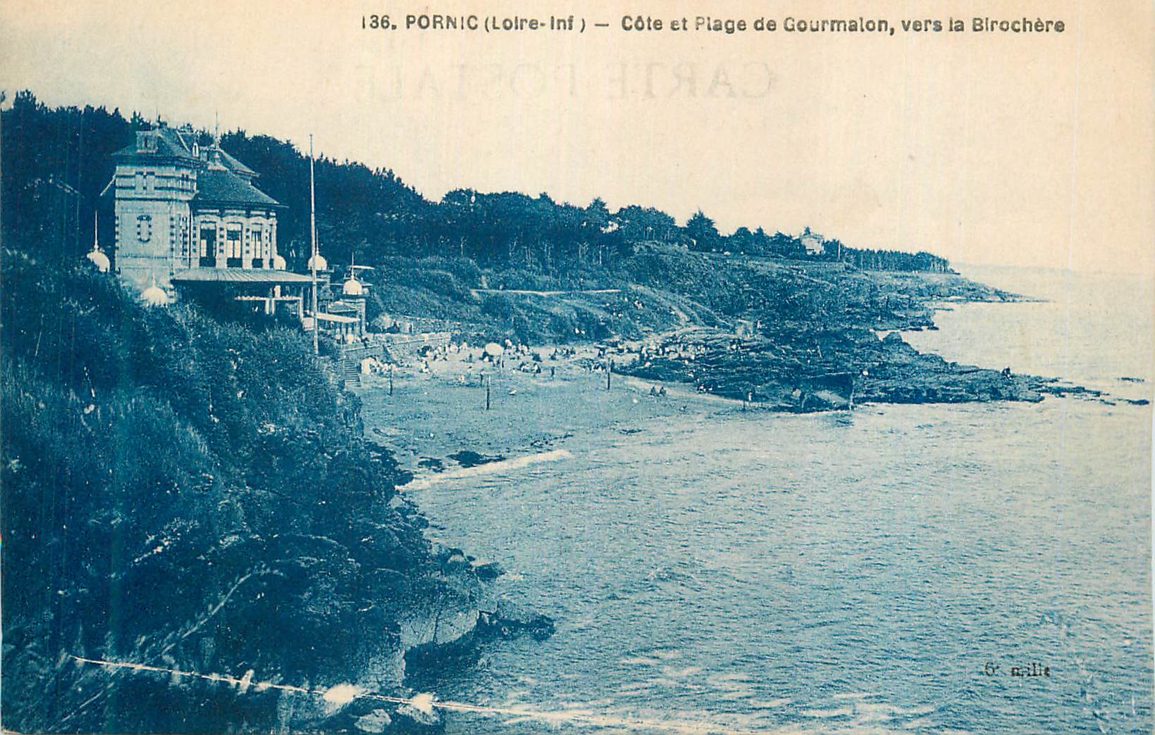 CPA Pornic Loire Inf Cote et Plage de Gourmalon vers la Birochere