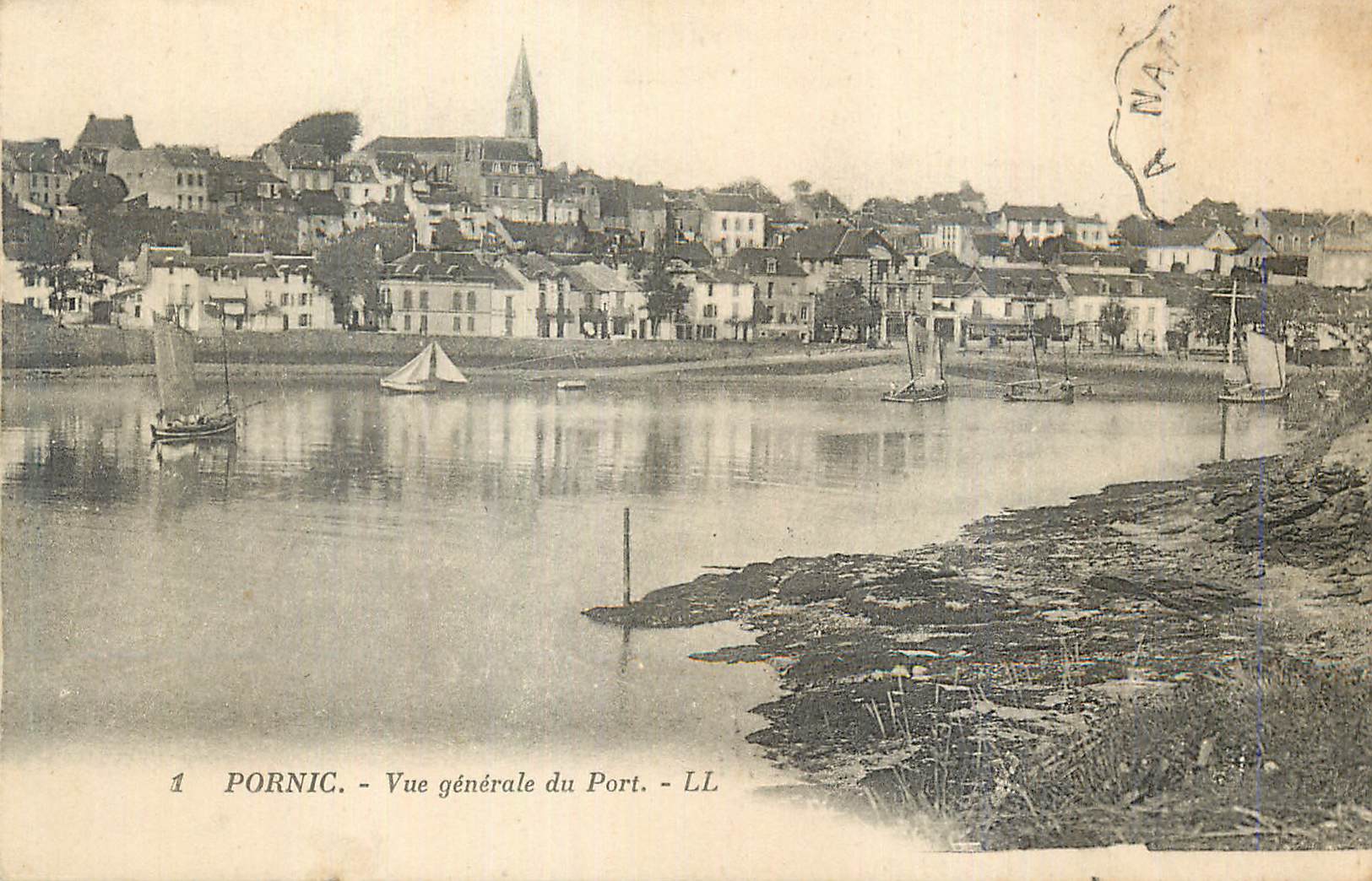 CPA Pornic Vue generale du Port