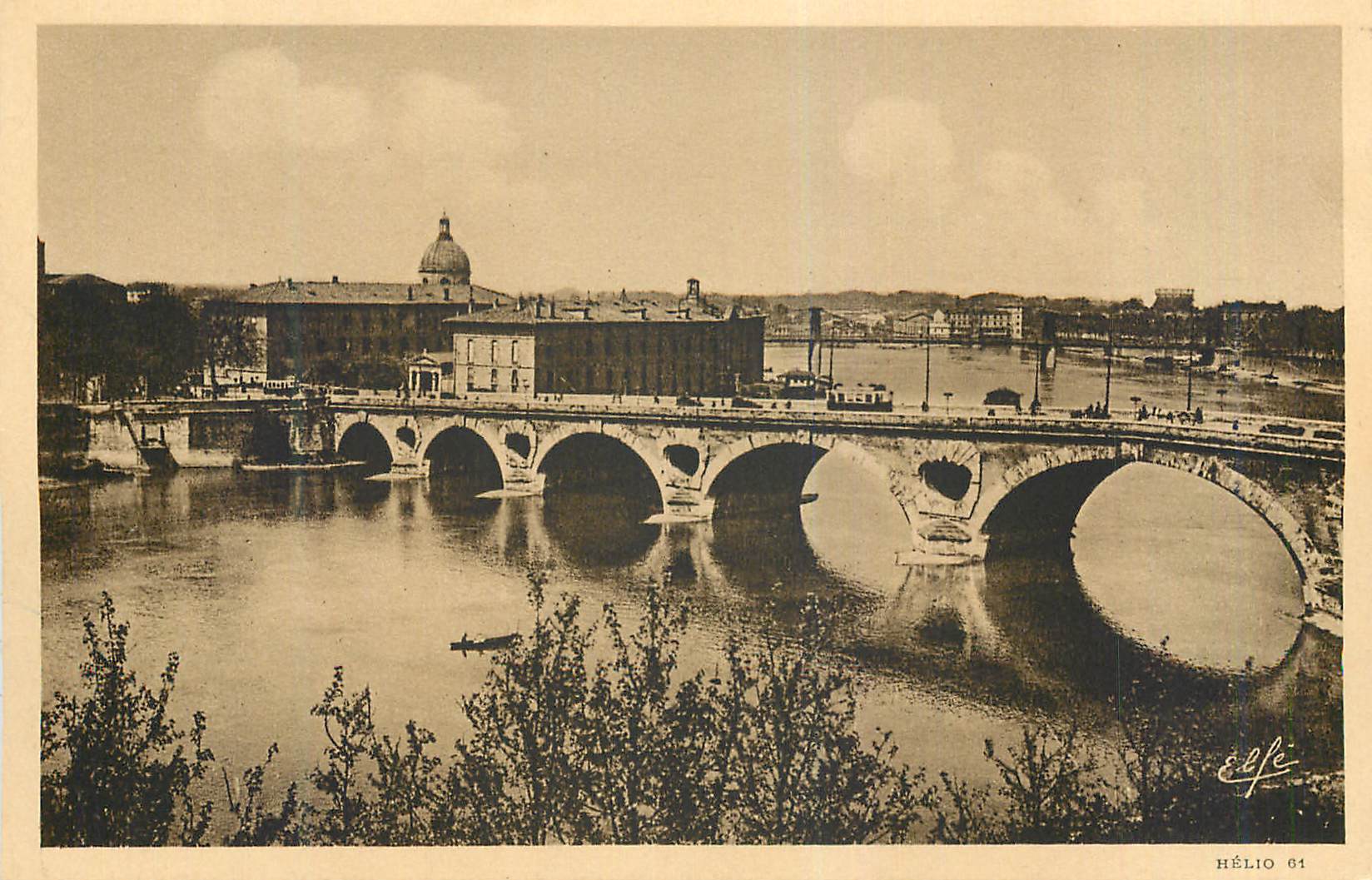 Pont Vieux à Toulouse — vue sur la Garonne — HÉLIO 61