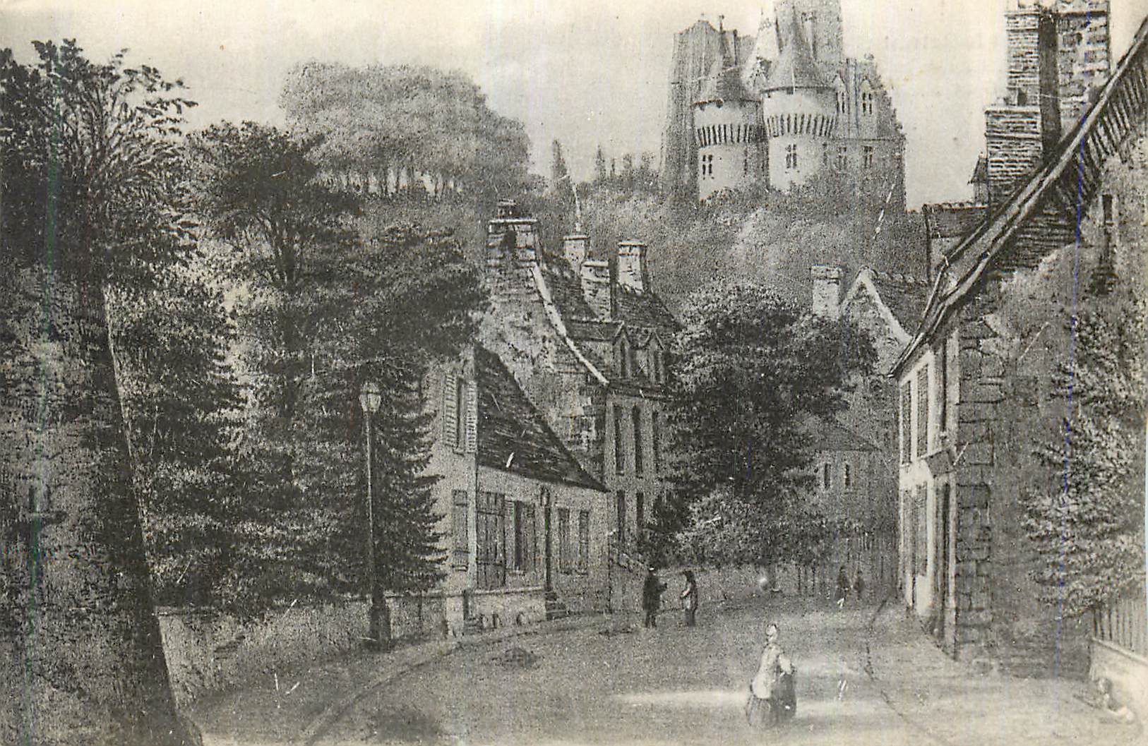 CPA Nogent le Rotrou E et L Le Chateau de St Jean et la Rue Gouverneur vers