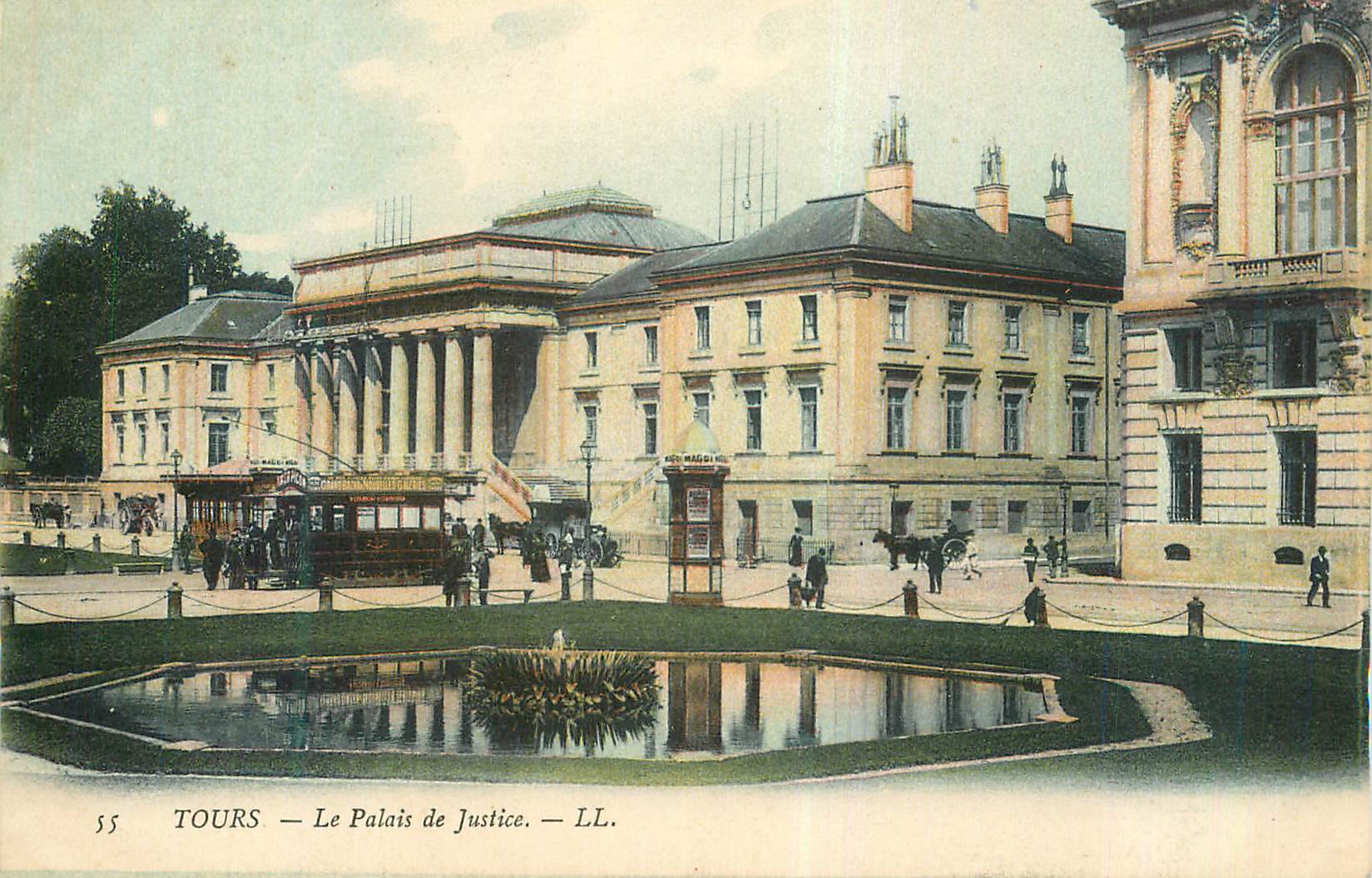 CPA Tours Le Palais de Justice Tramway