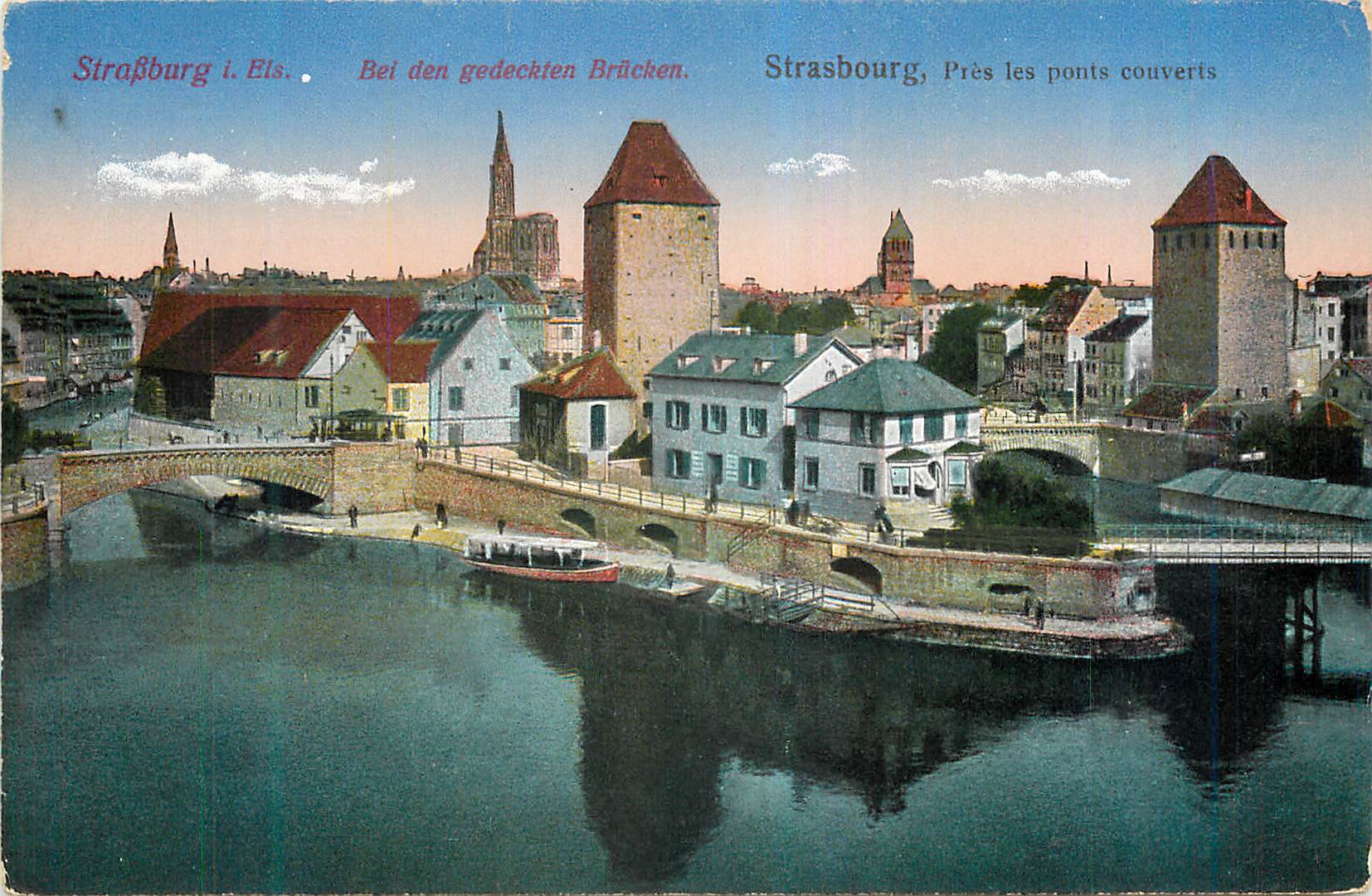 CPA Strasbourg Pres les ponts couverts