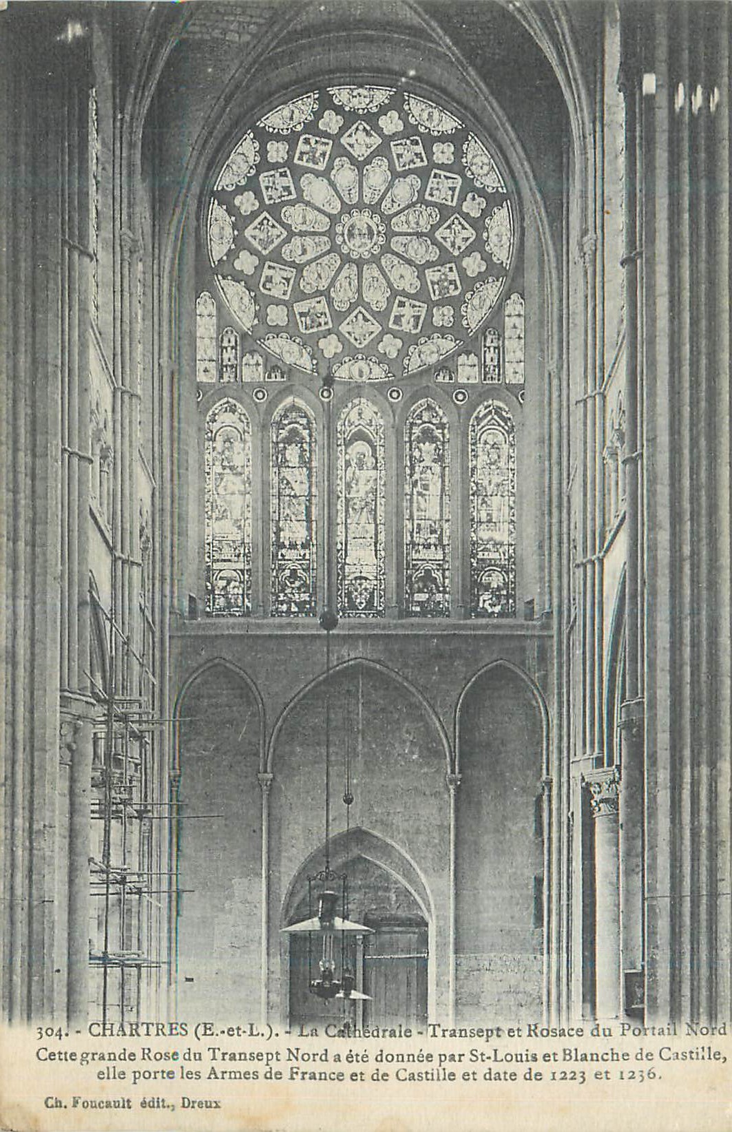 CPA Chartres E et L La Cathedrale Transept et Rosace du Portail Nord