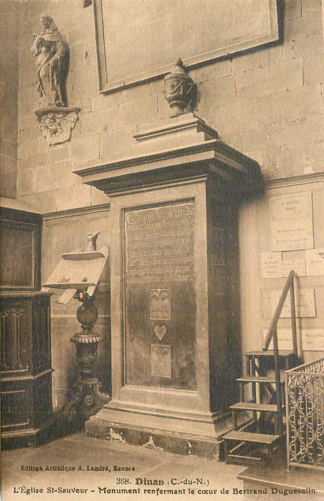 St-Sauveur-Kirche - Denkmal, das das Herz von Bertrand Duguesclin enthält - Dinan (C.-du-N.)