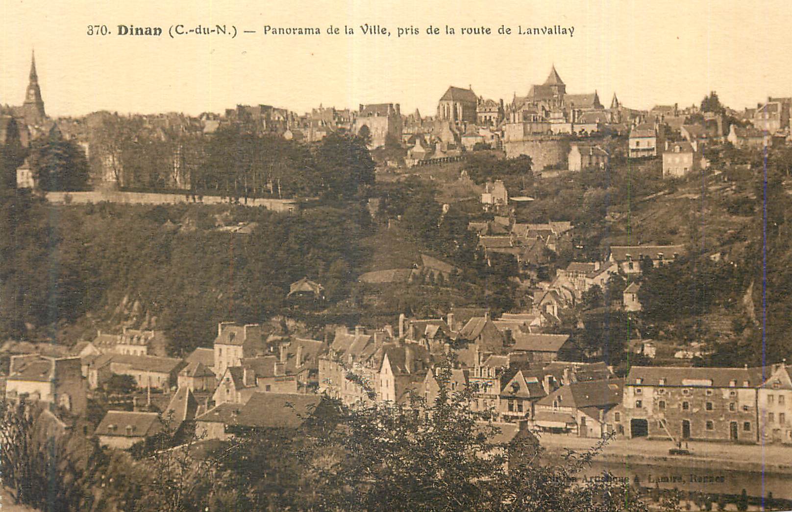Dinan (C.-du-N.) — Panorama de la Ville, pris de la route de Lanvallay — Éditeur A. Lamure, Rennes