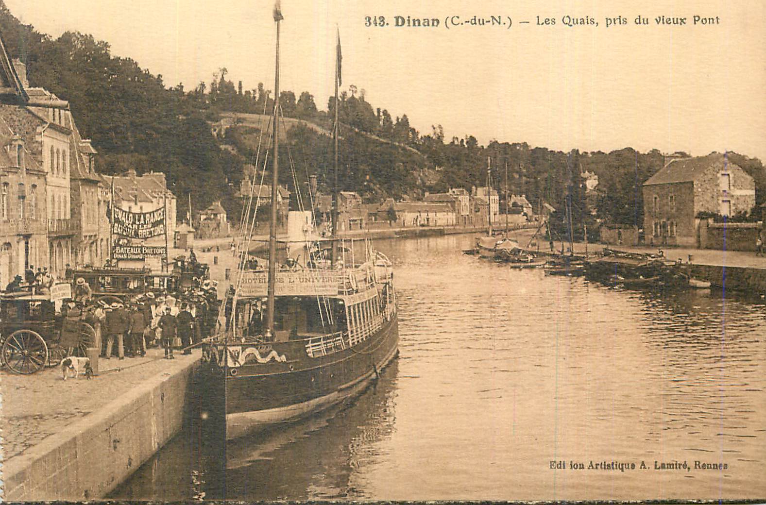 Dinan (C.-du-N.) — Les Quais, pris du vieux Pont — Édition Artistique A. Lamiré, Rennes
